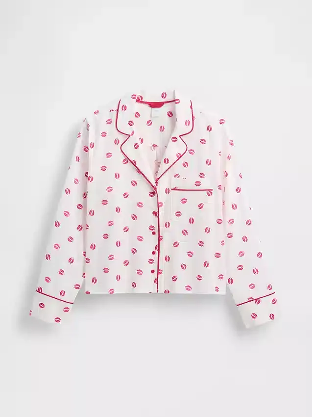 Gap × Summer Fridays avslappnad poplin-pyjamaskjorta