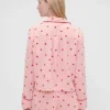 GAP × Summer Fridays pyjamas skjorta i avslappnad flanell med hjärtmönster