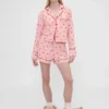 GAP × Summer Fridays pyjamas skjorta i avslappnad flanell med hjärtmönster