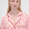 GAP × Summer Fridays pyjamas skjorta i avslappnad flanell med hjärtmönster