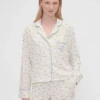GAP × Summer Fridays pyjamas skjorta i avslappnad flanell med prickmönster