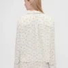 GAP × Summer Fridays pyjamas skjorta i avslappnad flanell med prickmönster