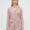 Gap × Summer Fridays pyjamas skjorta i avslappnad flanell med ränder