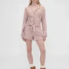 Gap × Summer Fridays pyjamas skjorta i avslappnad flanell med ränder