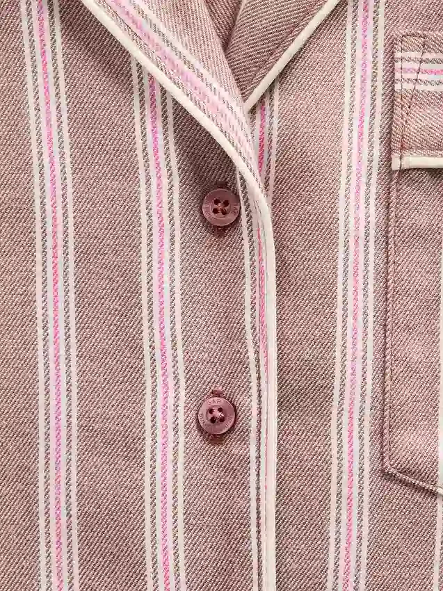 Gap × Summer Fridays pyjamas skjorta i avslappnad flanell med ränder