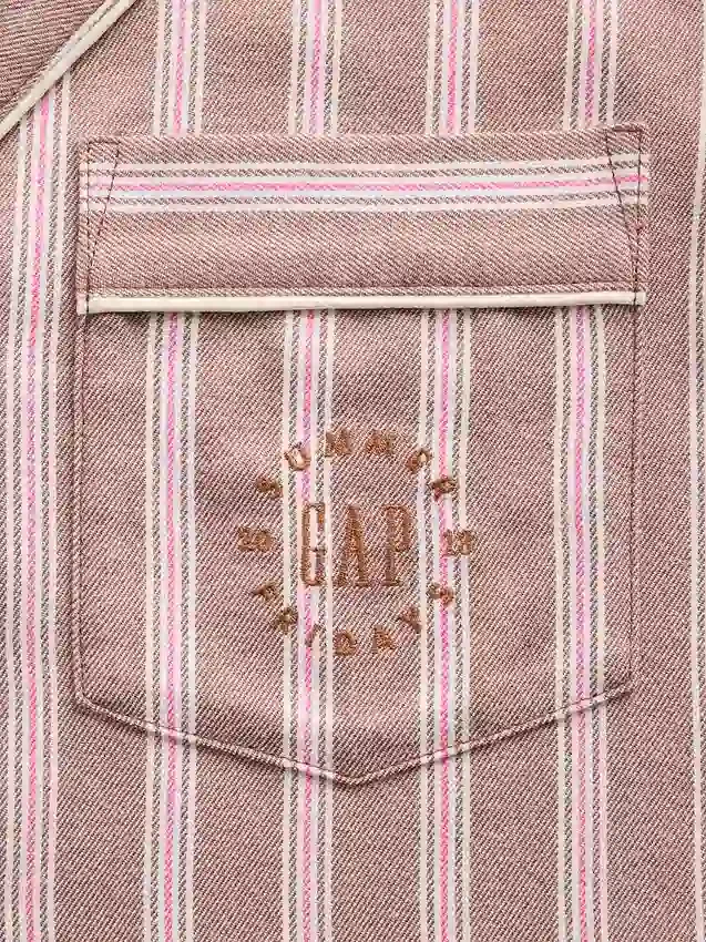 Gap × Summer Fridays pyjamas skjorta i avslappnad flanell med ränder