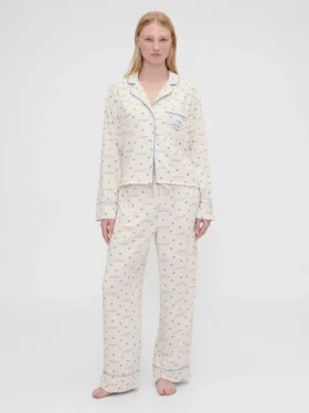 GAP × Summer Fridays pyjamasbyxor i avslappnad passform med prickmönster i flanell