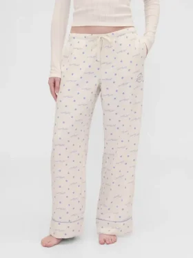GAP × Summer Fridays pyjamasbyxor i avslappnad passform med prickmönster i flanell