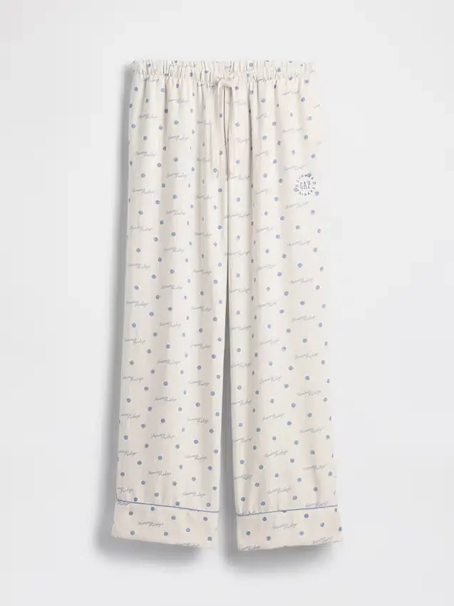 GAP × Summer Fridays pyjamasbyxor i avslappnad passform med prickmönster i flanell