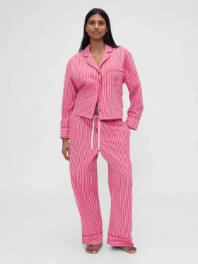 Gap × Summer Fridays Pyjamasbyxor i avslappnad poplin med ränder