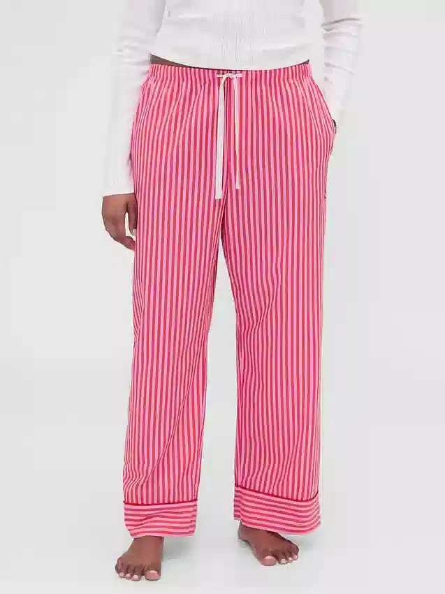 Gap × Summer Fridays Pyjamasbyxor i avslappnad poplin med ränder