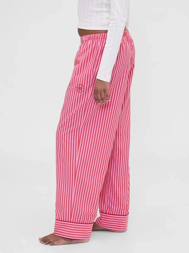 Gap × Summer Fridays Pyjamasbyxor i avslappnad poplin med ränder