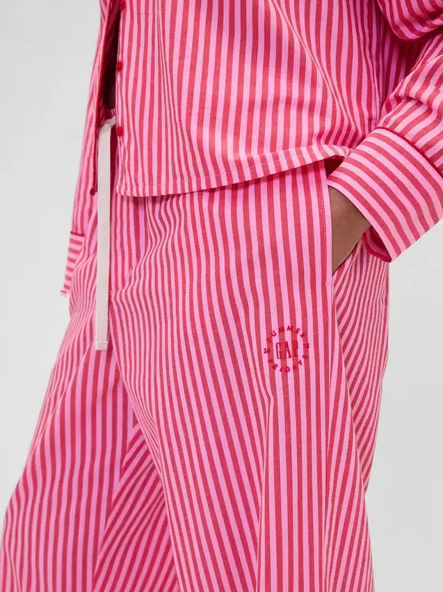 Gap × Summer Fridays Pyjamasbyxor i avslappnad poplin med ränder