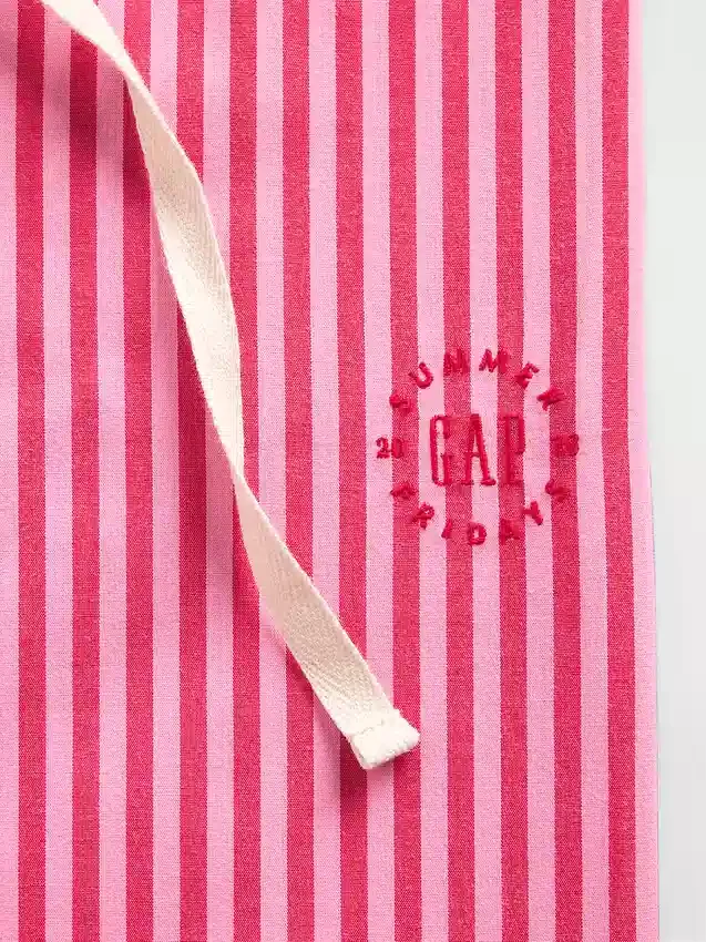 Gap × Summer Fridays Pyjamasbyxor i avslappnad poplin med ränder