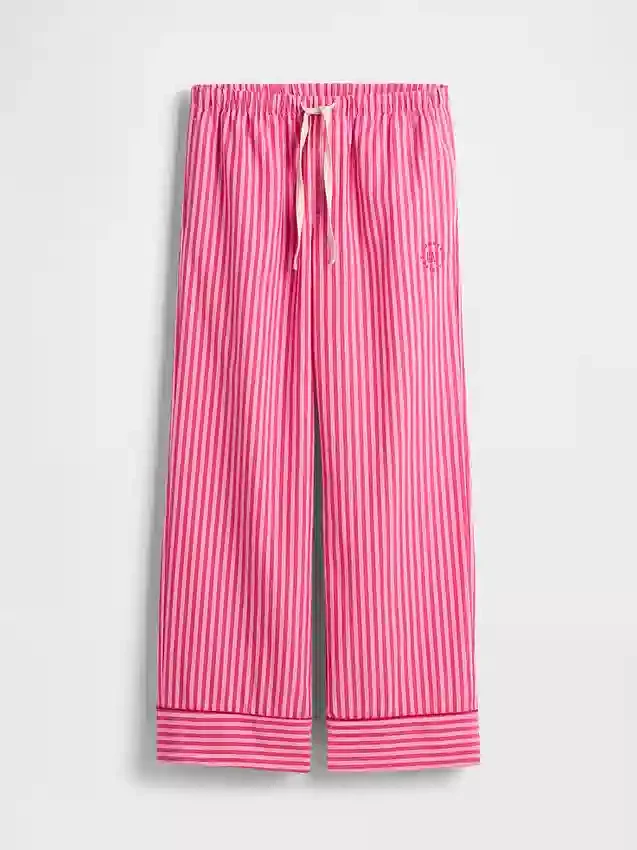 Gap × Summer Fridays Pyjamasbyxor i avslappnad poplin med ränder