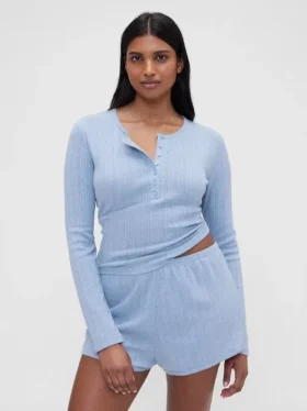 GAP × Summer Fridays pyjamasöverdel i pointelle-stickning
