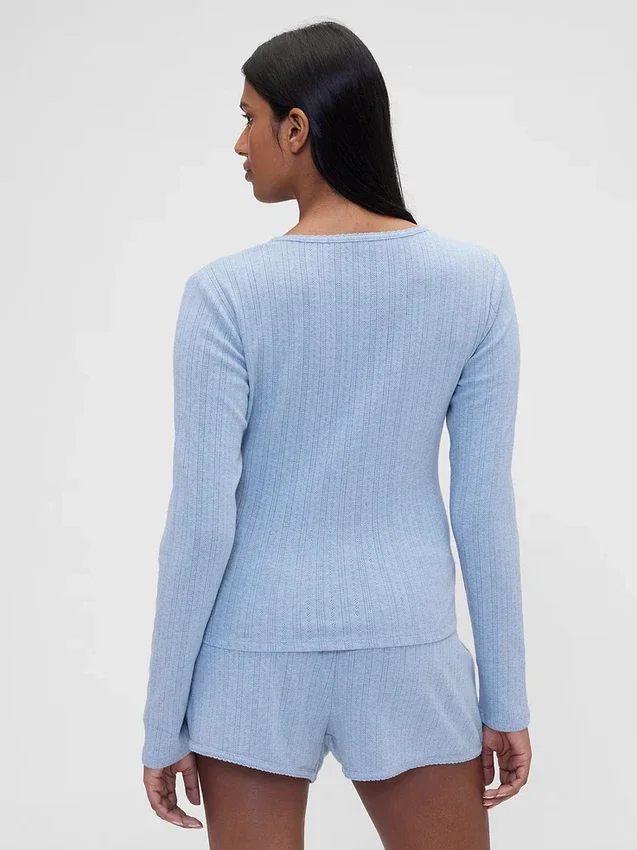 GAP × Summer Fridays pyjamasöverdel i pointelle-stickning