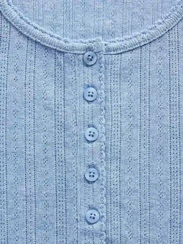 GAP × Summer Fridays pyjamasöverdel i pointelle-stickning