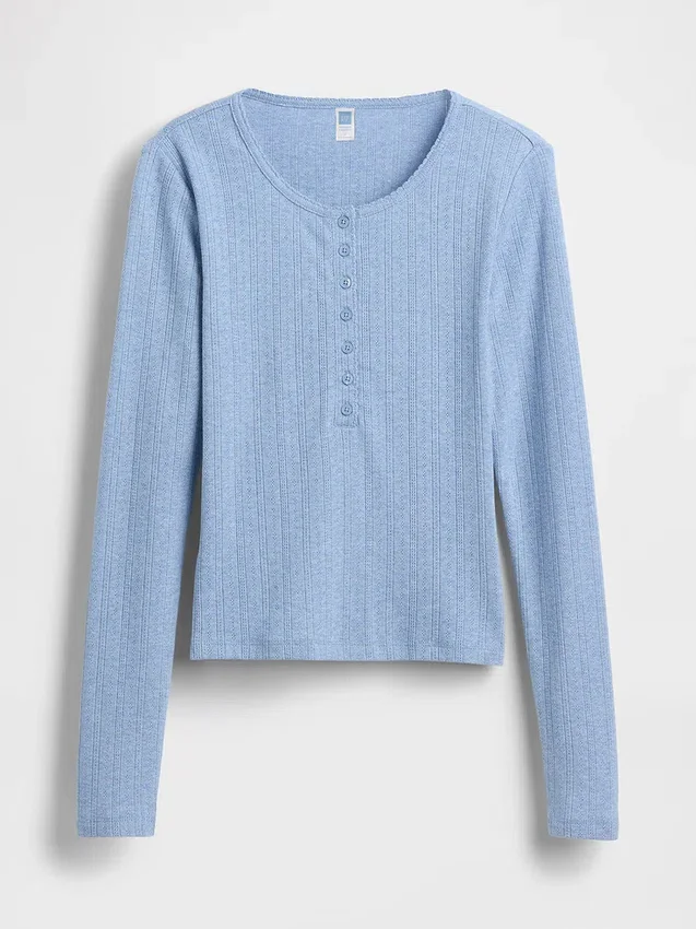 GAP × Summer Fridays pyjamasöverdel i pointelle-stickning