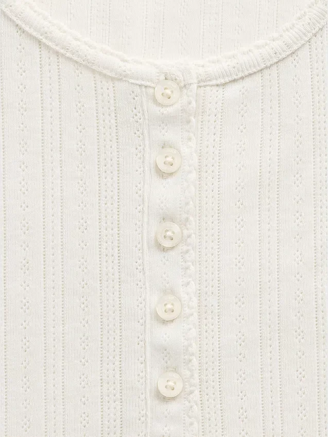 GAP × Summer Fridays pyjamasöverdel i pointelle-stickning