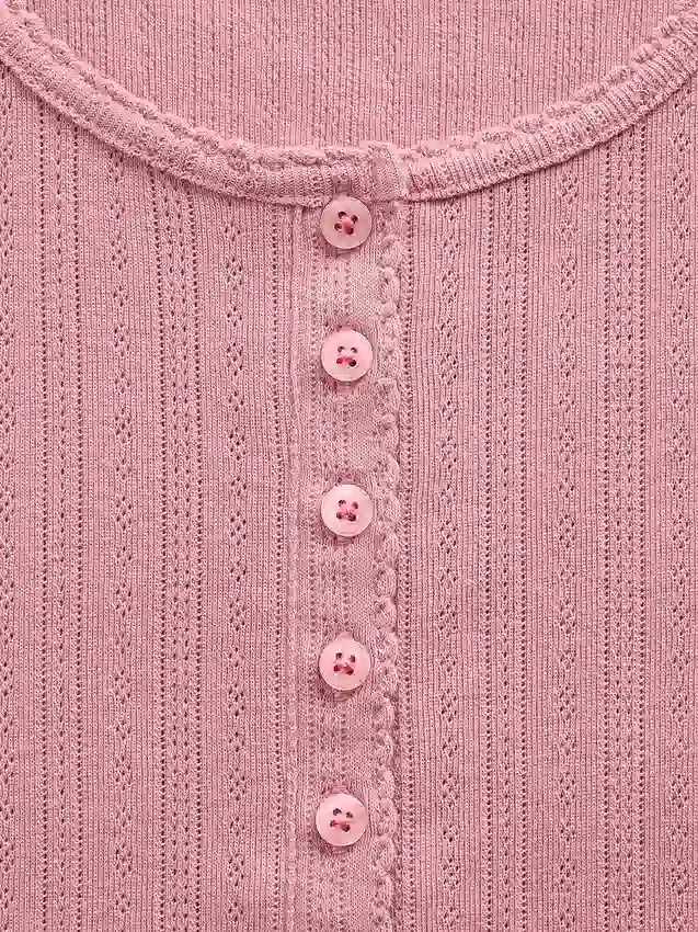 GAP × Summer Fridays pyjamasöverdel i pointelle-stickning