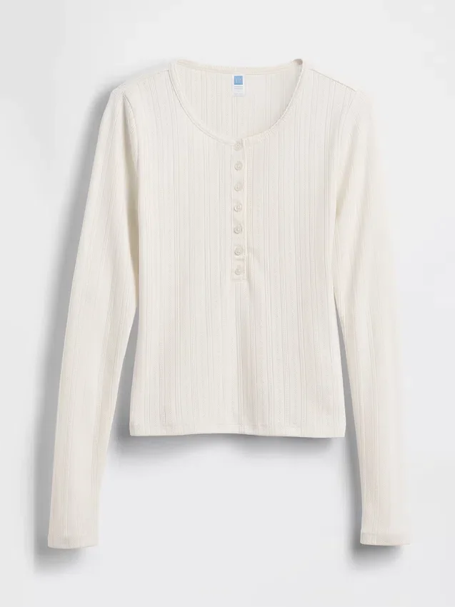 GAP × Summer Fridays pyjamasöverdel i pointelle-stickning