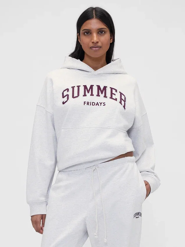 Gap × Summer Fridays Tjock, oversized hoodie med logotyp