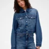 GAP × Victoria Beckham avslappnad, kort denimjacka