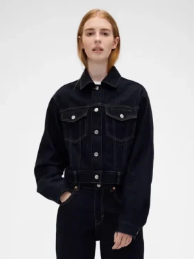 GAP × Victoria Beckham avslappnad, kort denimjacka