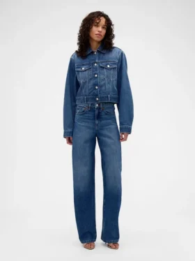 GAP × Victoria Beckham avslappnad, kort denimjacka