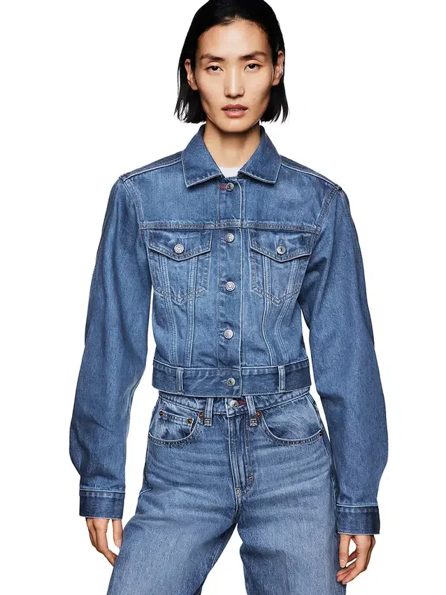GAP × Victoria Beckham avslappnad, kort denimjacka