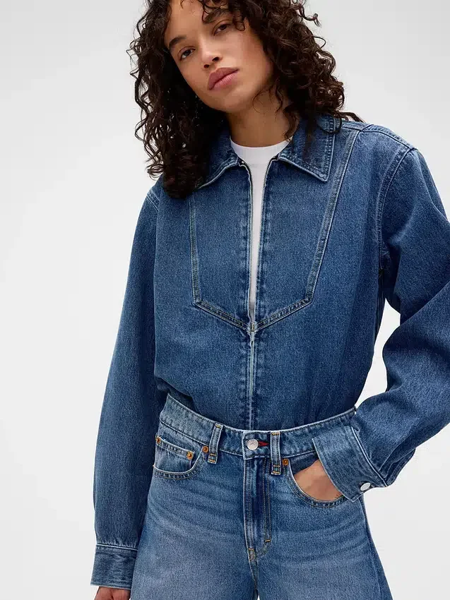 Gap × Victoria Beckham denimskjorta med dragkedja