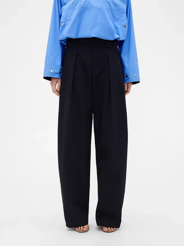 GAP × Victoria Beckham högmidjade byxor med veckad bågform