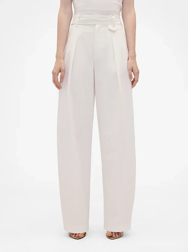 GAP × Victoria Beckham högmidjade byxor med veckad bågform