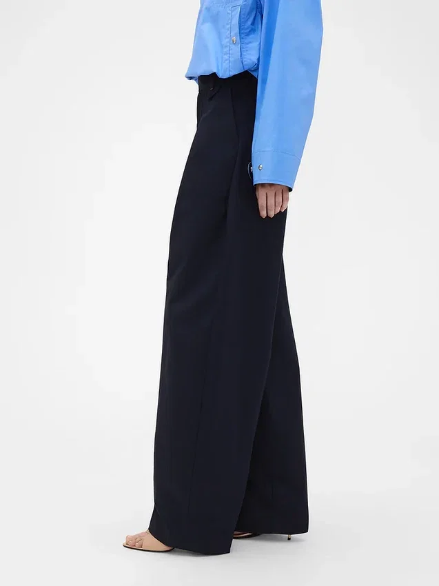 GAP × Victoria Beckham högmidjade byxor med veckad bågform