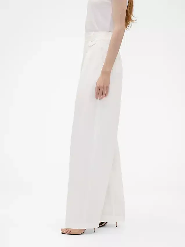 GAP × Victoria Beckham högmidjade byxor med veckad bågform