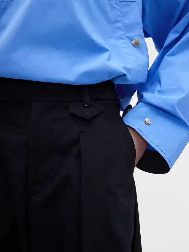 GAP × Victoria Beckham högmidjade byxor med veckad bågform