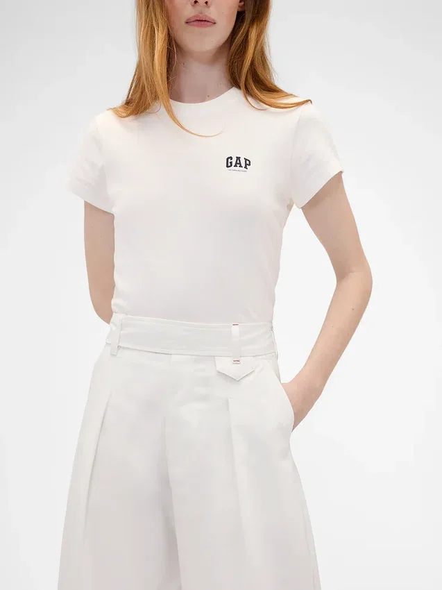 GAP × Victoria Beckham högmidjade byxor med veckad bågform