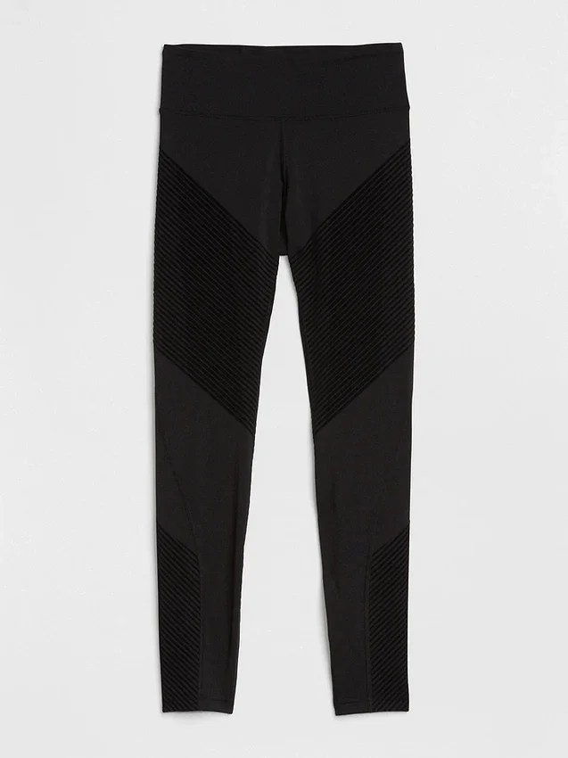 GapFit High Rise Textured Stripe Leggings i Sculpt Compression