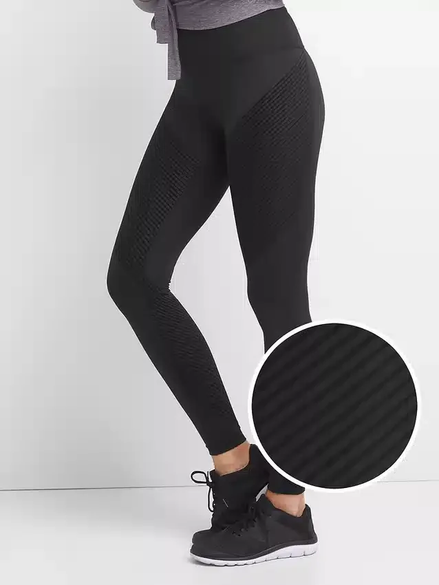 GapFit High Rise Textured Stripe Leggings i Sculpt Compression
