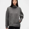 GapFit quiltad jacquardstickad tröja med trattkrage