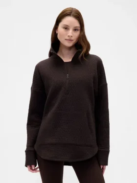 GapFit quiltad jacquardtröja med halv dragkedja