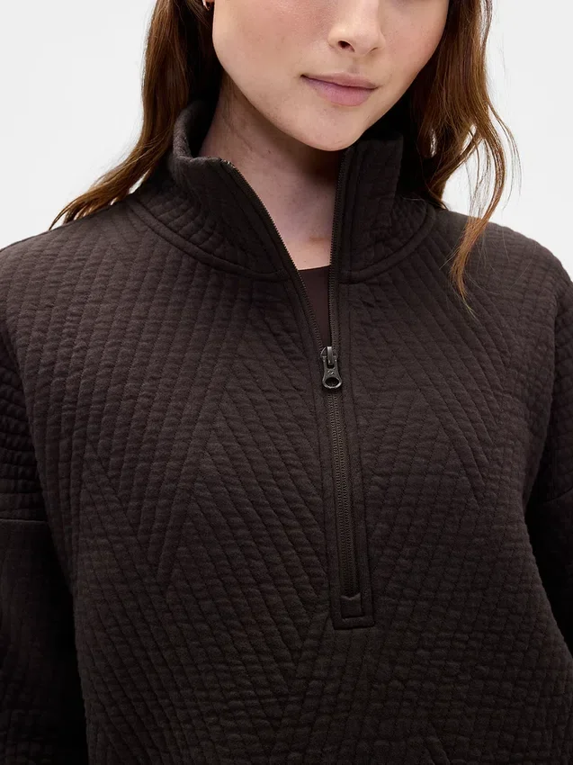 GapFit quiltad jacquardtröja med halv dragkedja