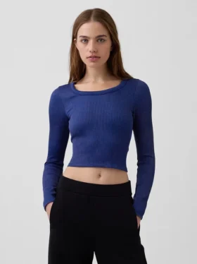 GapFit sömlös ribbad kort topp