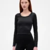 GapFit sömlös ribbad kort topp