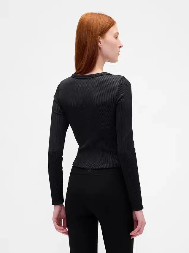 GapFit sömlös ribbad kort topp