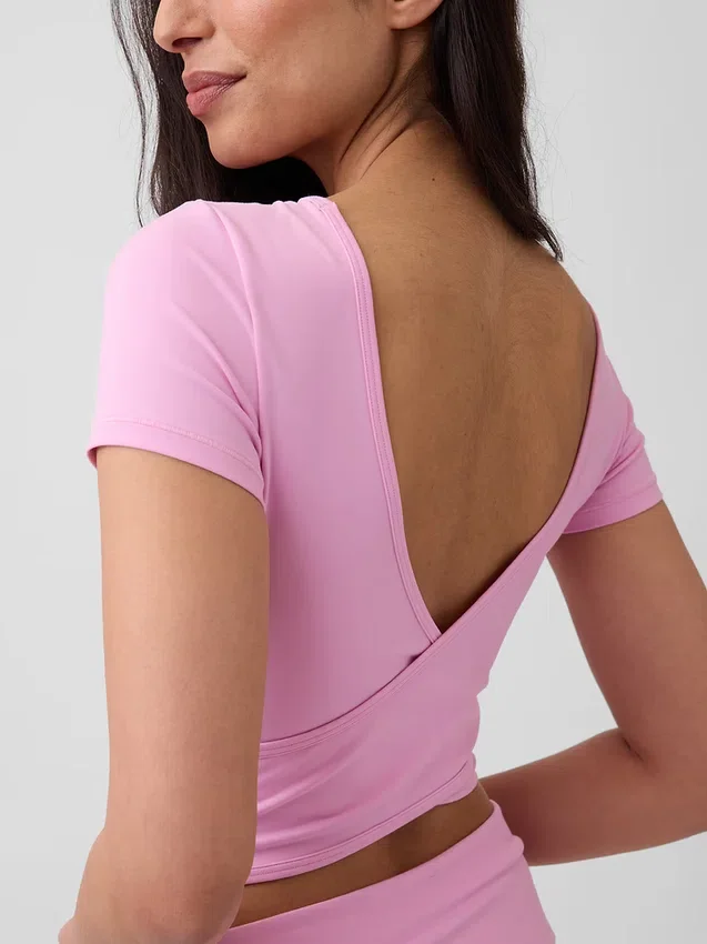 GapFit Smooth vändbar crop-top med omlott