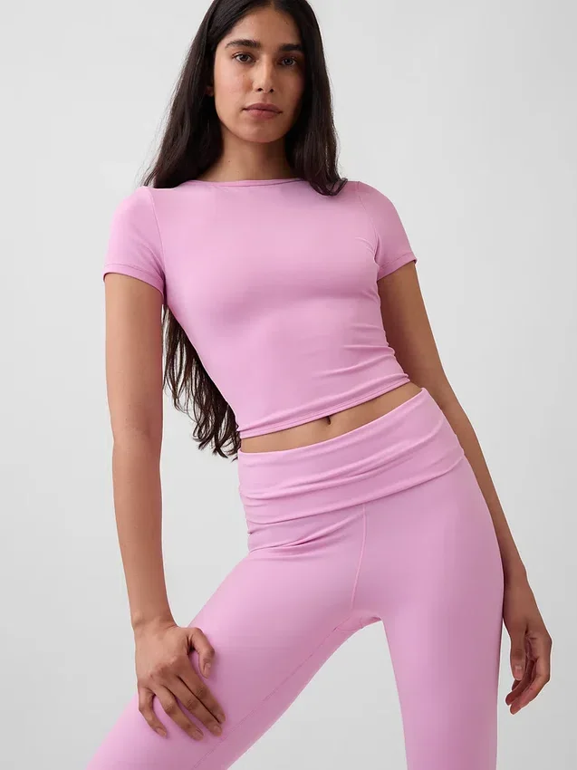 GapFit Smooth vändbar crop-top med omlott
