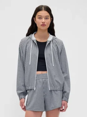 GapFit Tech Gingham vindjacka