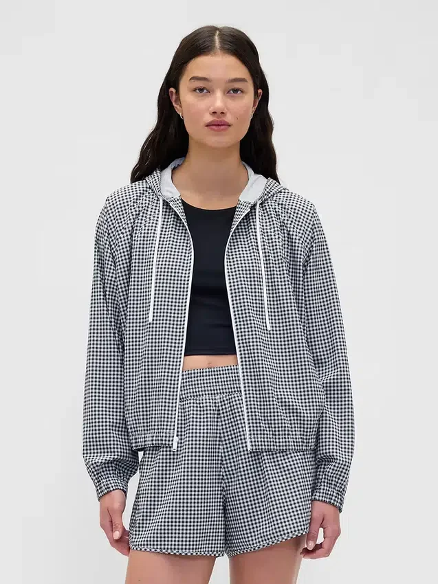 GapFit Tech Gingham vindjacka
